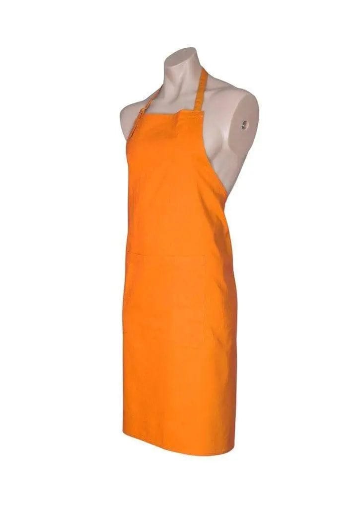 Biz Collection Bib Apron with Round Neck Strap BA95 in Orange